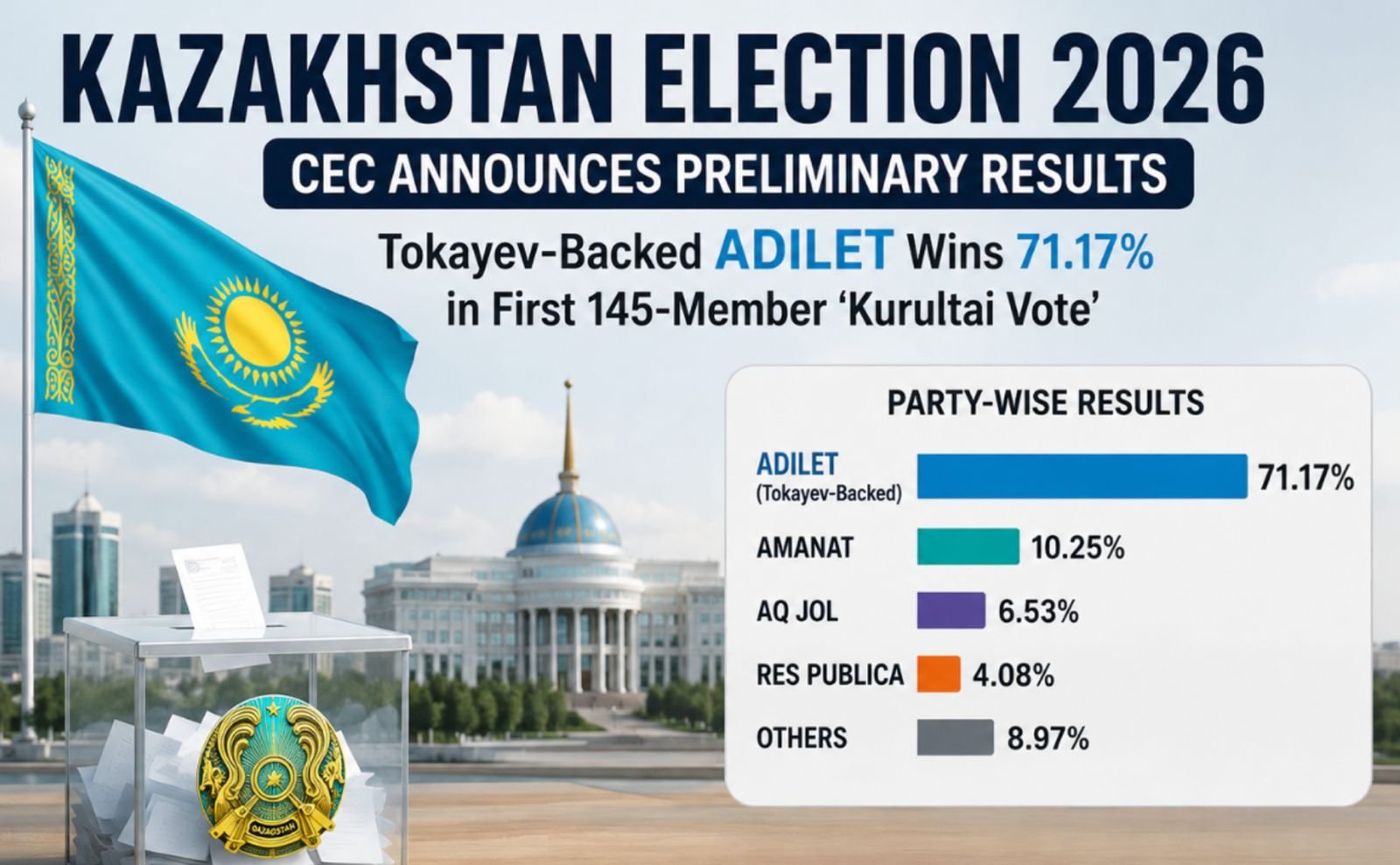 Kazakhstan’s ruling party secures landslide victory in parliamentary election Kazakhstan’s ruling party secures landslide victory in parliamentary election